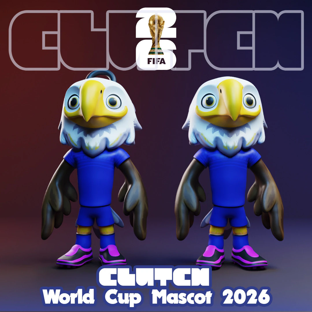 Clutch - 2026 World Cup Mascots - Keychain - USA 3D Print Model .c4d .max .obj .3ds .fbx .stl .blend