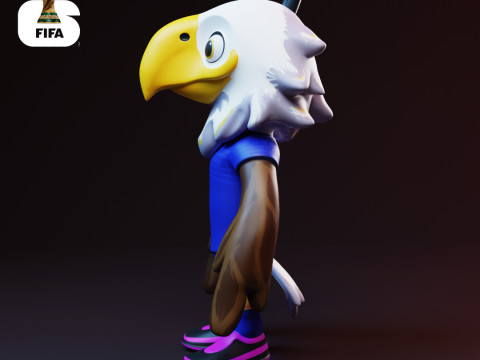 手拿包 - 2026 年世界杯吉祥物 - 钥匙扣 - 美国 3D 打印模型