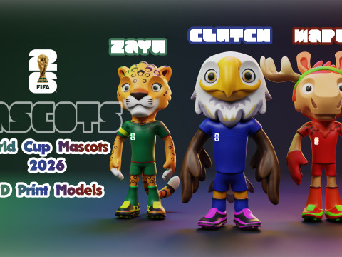 Pacchetto mascotte Coppa del Mondo 2026 - Acero - Frizione - Zayu Modello di stampa 3D
