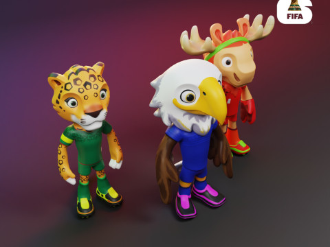 Pacchetto mascotte Coppa del Mondo 2026 - Acero - Frizione - Zayu Modello di stampa 3D