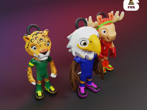 Pacchetto mascotte Coppa del Mondo 2026 - Acero - Frizione - Zayu Modello di stampa 3D