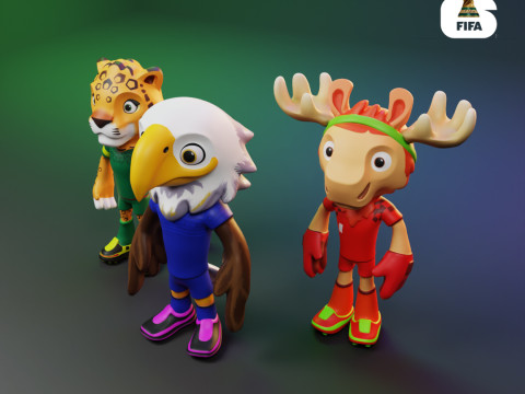 Pacchetto mascotte Coppa del Mondo 2026 - Acero - Frizione - Zayu Modello di stampa 3D