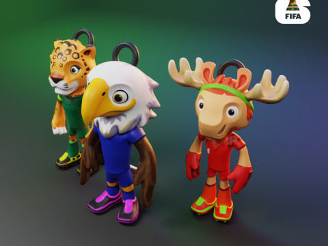 Pacchetto mascotte Coppa del Mondo 2026 - Acero - Frizione - Zayu Modello di stampa 3D