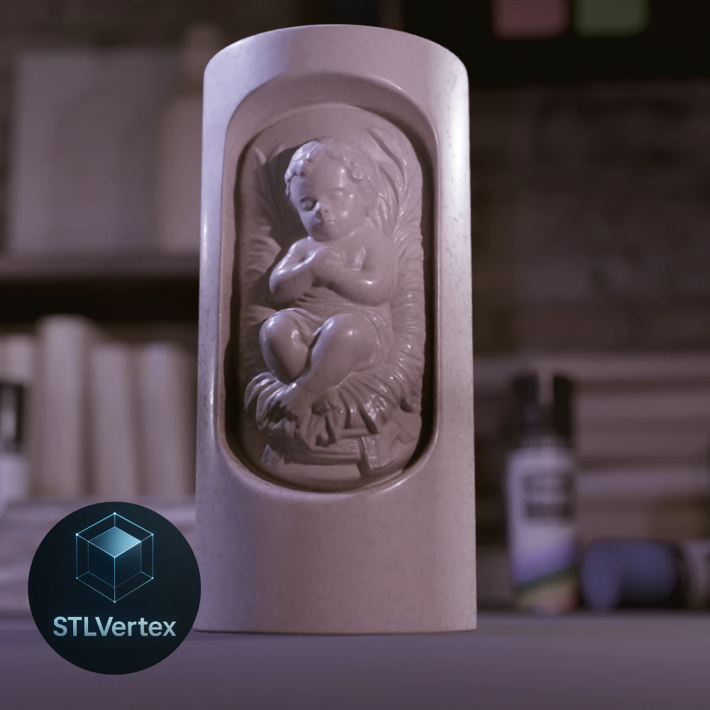 Baby Jesus in Candle 3D Print Model .c4d .max .obj .3ds .fbx .stl .blend 