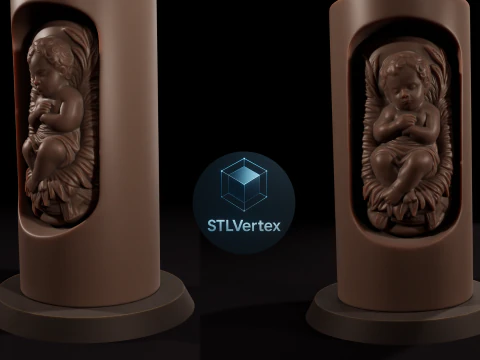 Baby Jesus in Candle 3D Print Model