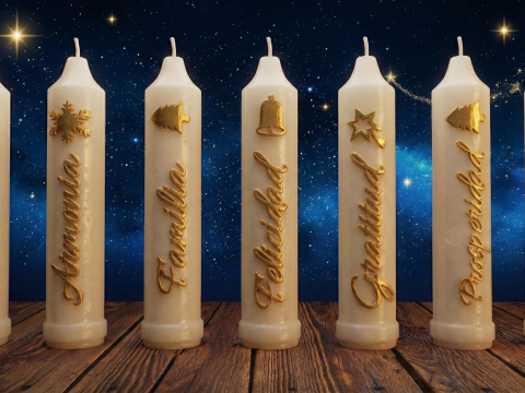 Candele per il giorno dei più piccoli Candele stampa 3D spagnola Modello di stampa 3D