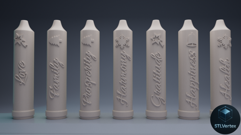 Candles for the day of the little Candles English 3D Модель .c4d .max .obj .3ds .fbx .stl .blend 