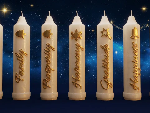 Свечи на день маленьких Свечи английская 3D печать 3D Модель