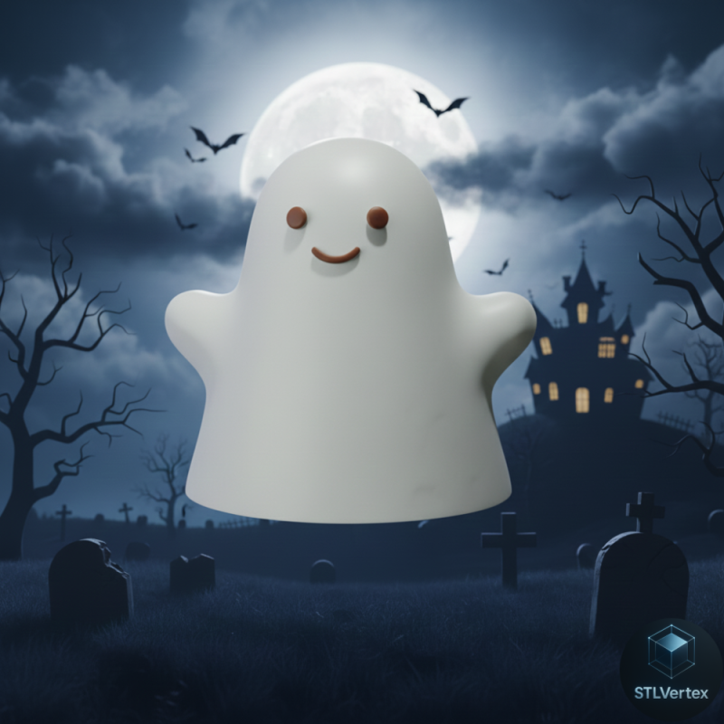 Chibi Ghost 3D printing STL 3D Print Model .c4d .max .obj .3ds .fbx .stl .blend 