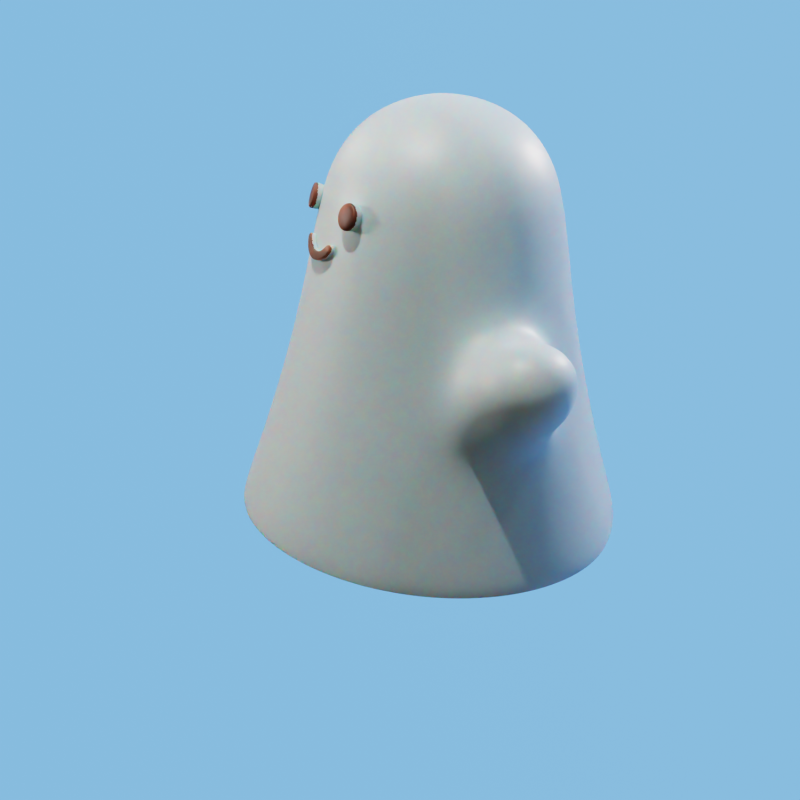 Chibi Ghost STL Modello di stampa 3D .c4d .max .obj .3ds .fbx .stl .blend