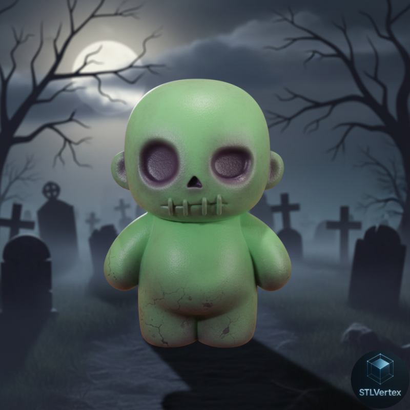 Druk 3D Chibi Zombie STL Model 3D .c4d .max .obj .3ds .fbx .stl .blend 
