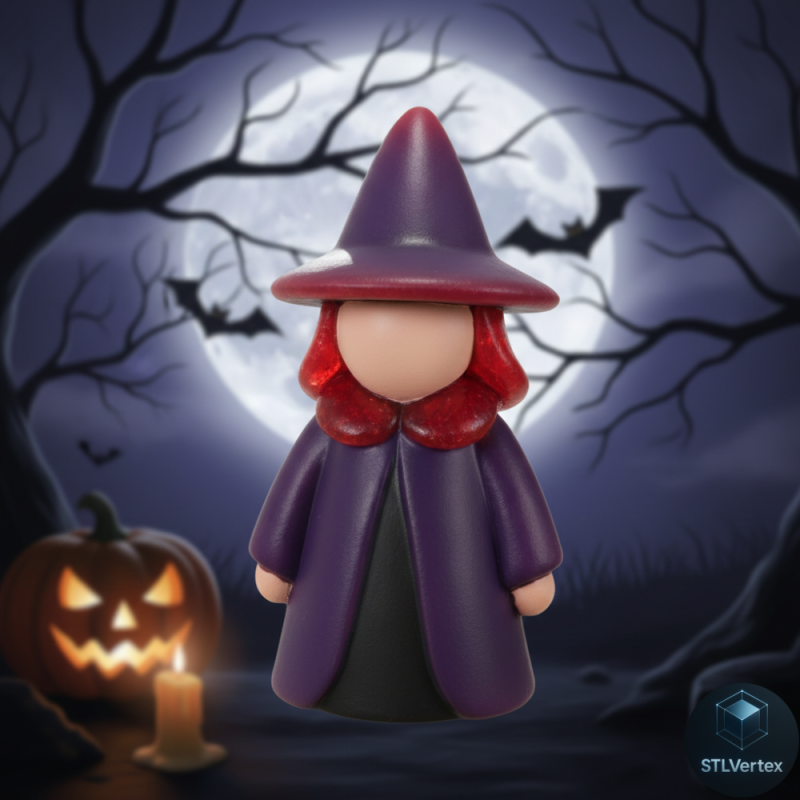Chibi Witch 3D printing STL 3D Model .c4d .max .obj .3ds .fbx .stl .blend 