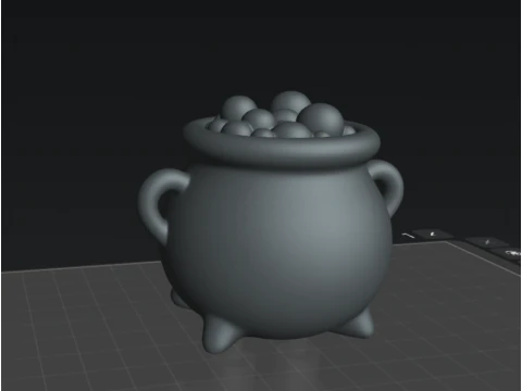 Caldero Chibi - Chibi Cauldron STL 3D Model