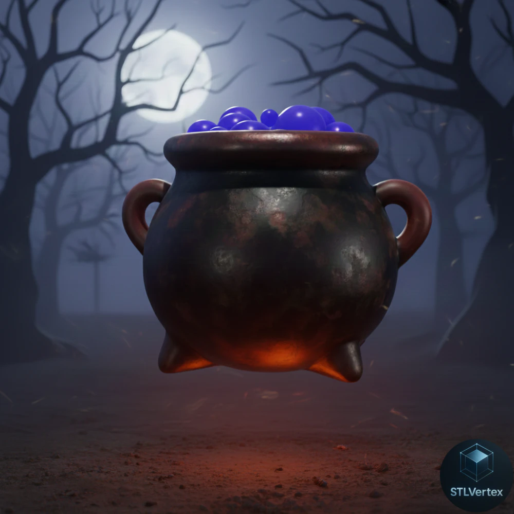 Caldero Chibi - Chibi Cauldron STL 3D Model .c4d .max .obj .3ds .fbx .stl .blend