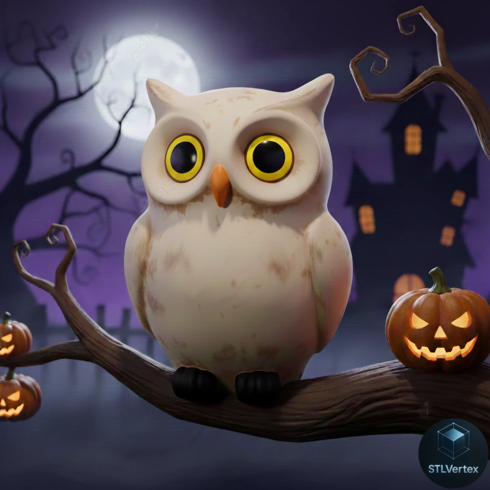 Chibi Owl - Owl Chibi STL 3D Model .c4d .max .obj .3ds .fbx .stl .blend