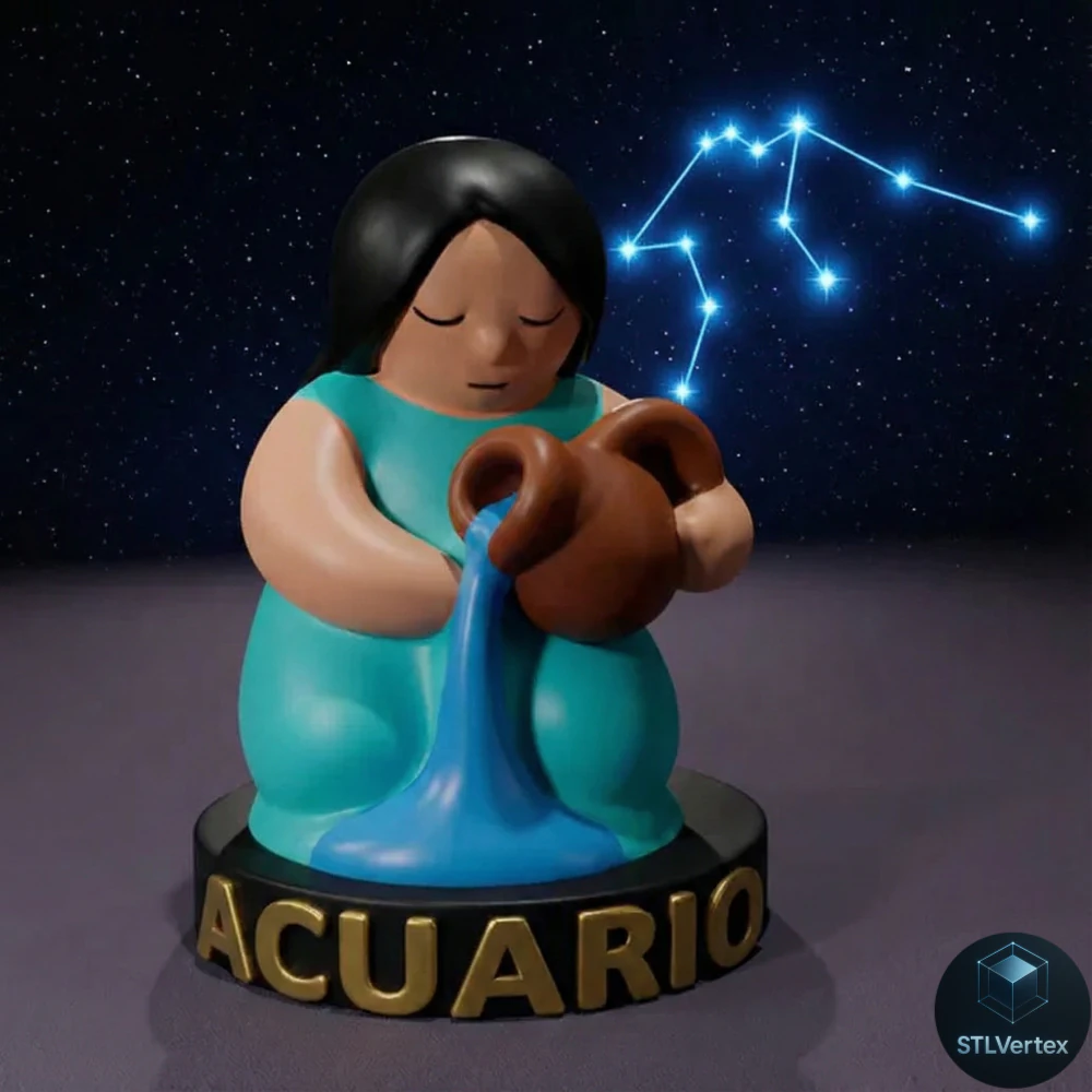 Vela de Acuario Chibi Modelo 3D para impresion 3D Model .c4d .max .obj .3ds .fbx .stl .blend