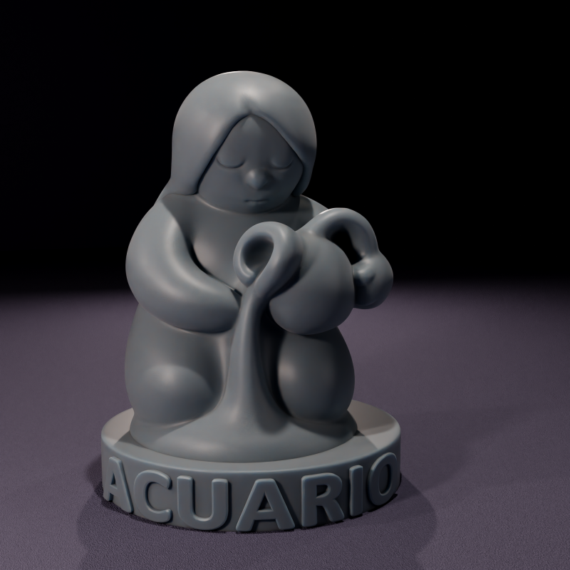 Velas de Acuario Chibi Modelo 3D para impresin 3D Model .c4d .max .obj .3ds .fbx .stl .blend 