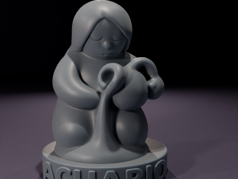 Velas de Acuario Chibi Modelo 3D para impresin 3D Model