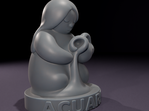Velas de Acuario Chibi Modelo 3D para impresin 3D Model