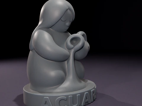 Vela de Acuario Chibi Modelo 3D para impresion 3D Model