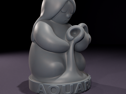 Chibi Aquarius Candles 3D Printable Model Modello 3D