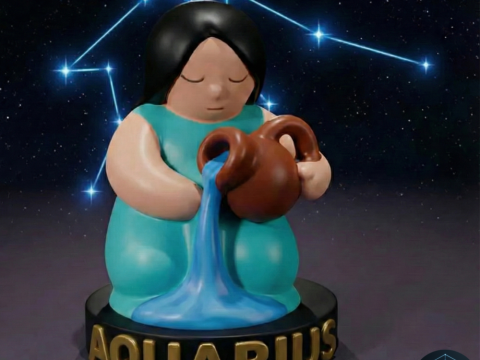 Свічки Chibi Aquarius 3D для друку 3D Модель
