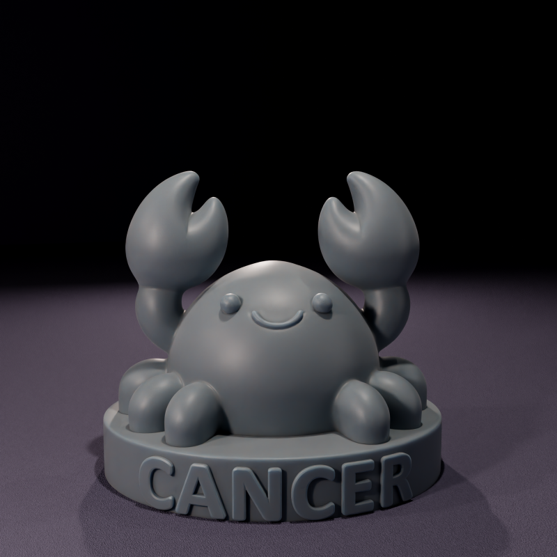 Chibi Cancer Candles 3D Printable Model 3D Модель .c4d .max .obj .3ds .fbx .stl .blend 