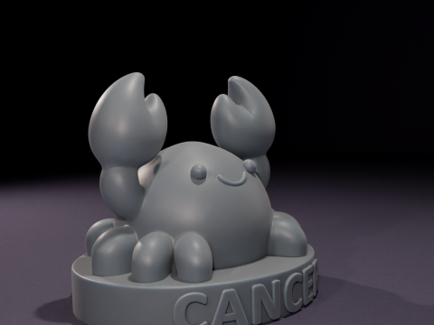 Chibi Cancer Candles 3D Printable Model 3D Модель