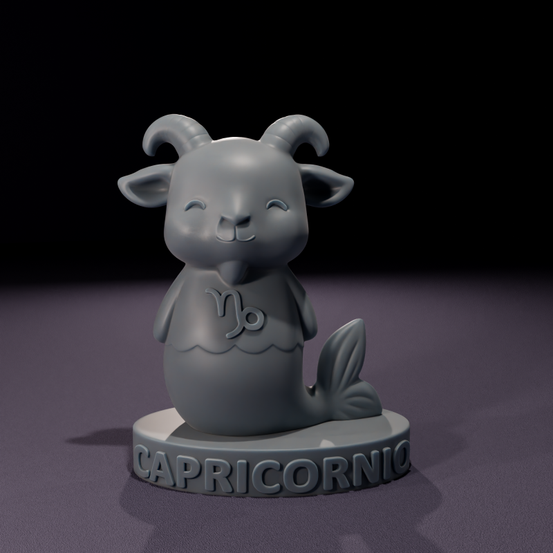 Vela de Capricornio Chibi Modelo 3D para impresin 3D Модель .c4d .max .obj .3ds .fbx .stl .blend 