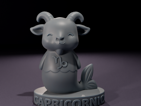 Vela de Capricornio Chibi Modelo 3D para impresin 3D Модель