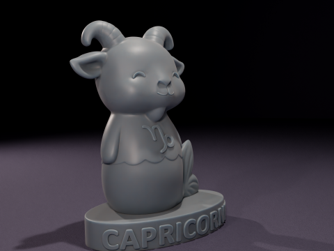 Vela de Capricornio Chibi Modelo 3D para impresin 3D Модель