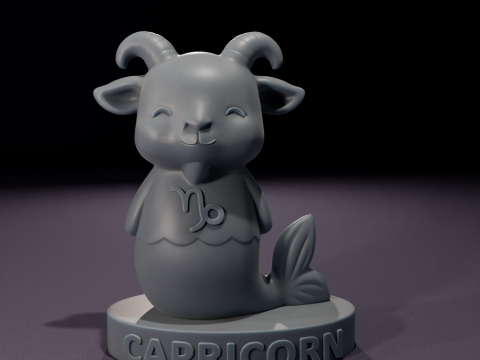 Chibi Capricorn Candles 3D Printable Model Modelo 3D