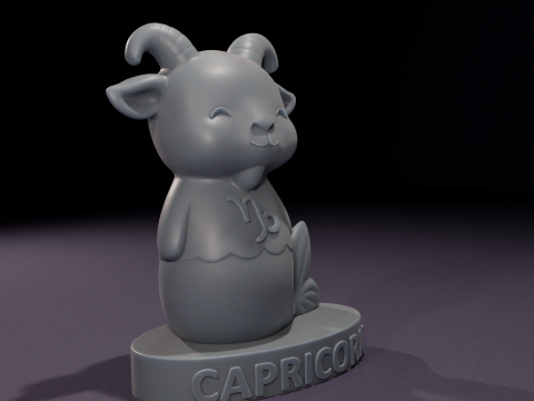 Chibi Capricorn Candles 3D Printable Model 3D मॉडल