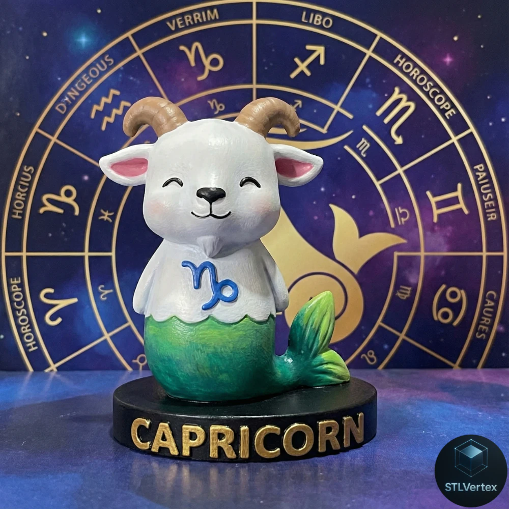 Chibi Capricorn Candles 3D Printable Model 3D Model .c4d .max .obj .3ds .fbx .stl .blend