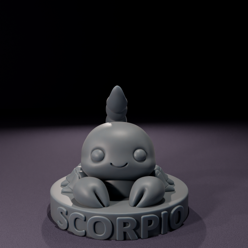 Chibi Scorpio Candles 3D Printable Model Modello 3D .c4d .max .obj .3ds .fbx .stl .blend 
