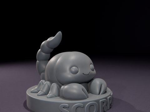 Chibi Scorpio Candles 3D Printable Model Modello 3D