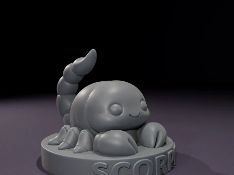 Chibi Scorpio Candles 3D Printable Model 3D Model