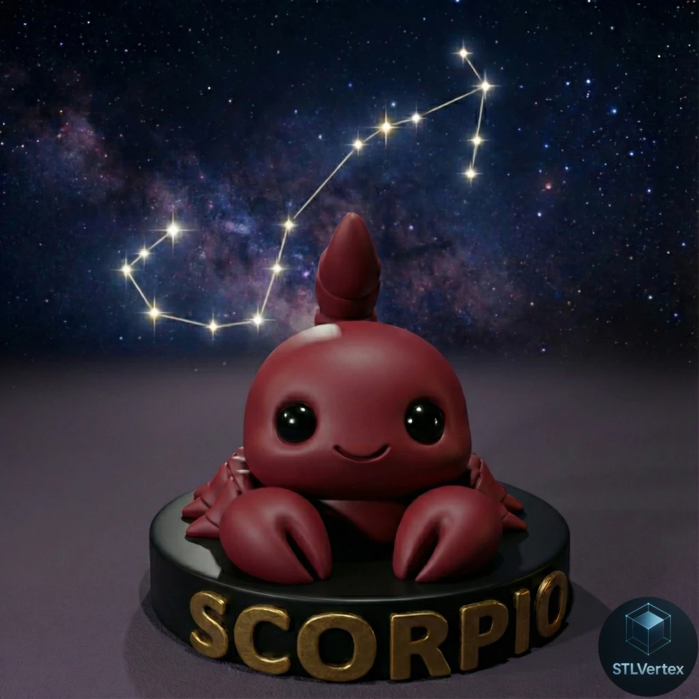 Chibi Scorpio Candles 3D Printable Model 3D Model .c4d .max .obj .3ds .fbx .stl .blend 