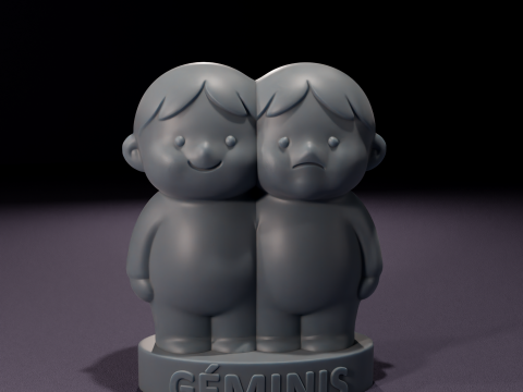 Vela de Geminis Chibi Modelo 3D para impresin 3D Model