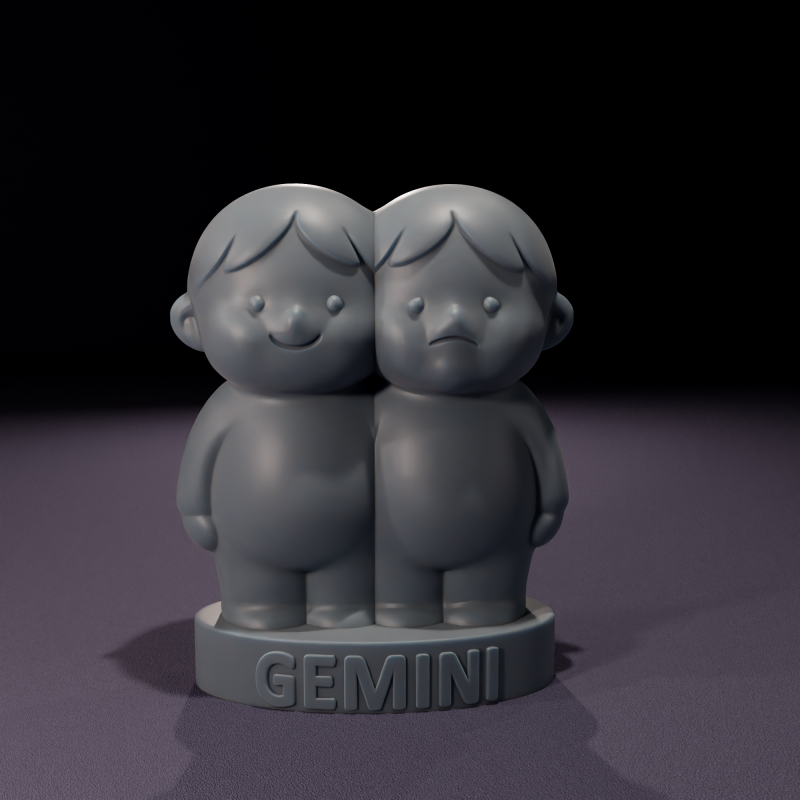 Chibi Gemini Candles 3D Printable Model Modèle 3D .c4d .max .obj .3ds .fbx .stl .blend