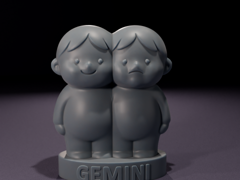 Chibi Gemini Candles 3D Printable Model 3D Model