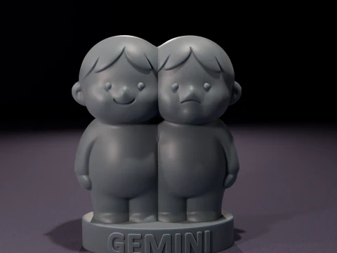 Chibi Gemini Candles 3D Printable Model 3D Model
