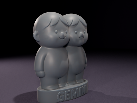 Chibi Gemini Candles 3D Printable Model Modèle 3D