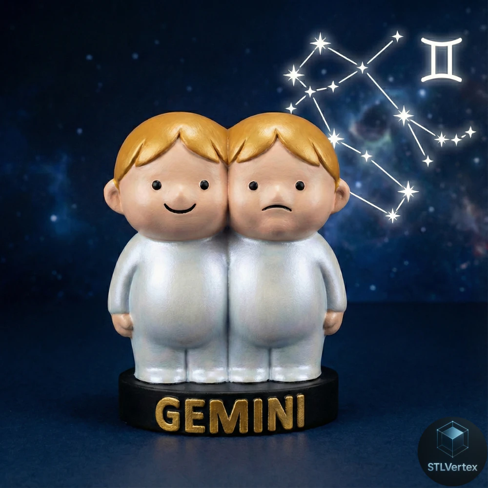 Chibi Gemini Candles 3D Printable Model 3D Model .c4d .max .obj .3ds .fbx .stl .blend 