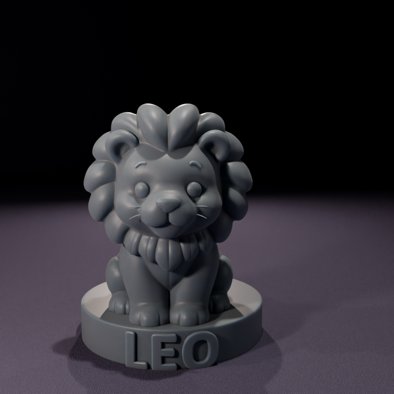 Chibi Leo Candles Vela de Leo Chibi 3D Printable Model 3D Model .c4d .max .obj .3ds .fbx .stl .blend 