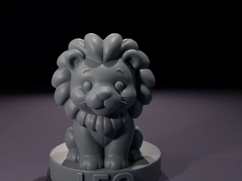 Velas Chibi Leo Vela de Leo Chibi modelo 3D para impress&atilde;o Modelo 3D