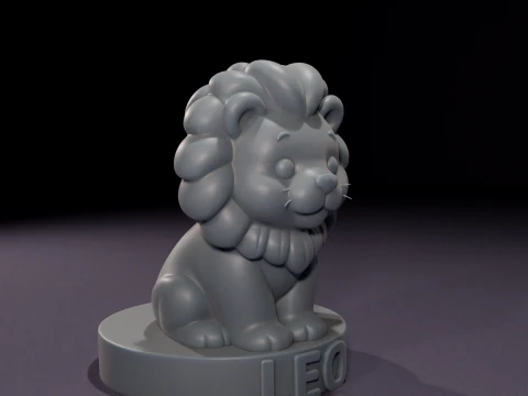 Velas Chibi Leo Vela de Leo Chibi modelo 3D para impress&atilde;o Modelo 3D