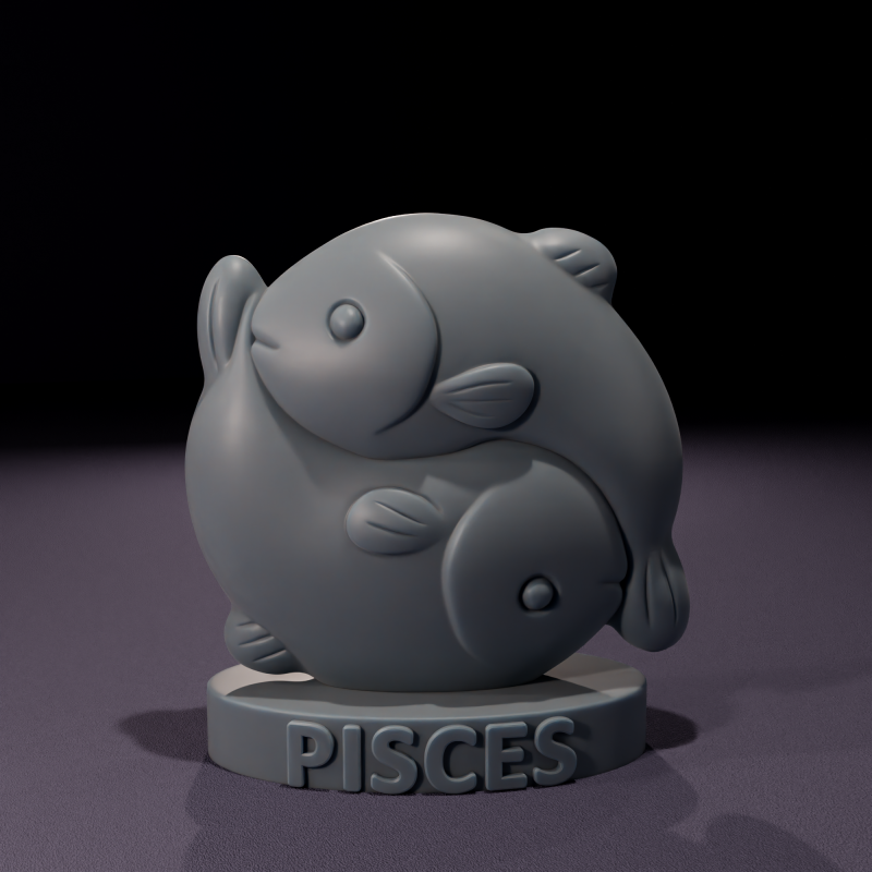 Chibi Pisces Candles 3D Printable Model 3D Модель .c4d .max .obj .3ds .fbx .stl .blend