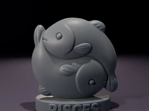 Chibi Pisces Candles 3D Printable Model 3D Model
