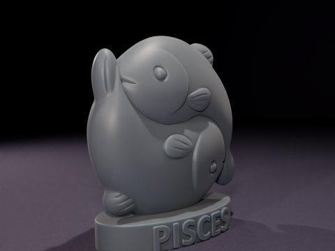 Chibi Pisces Candles 3D Printable Model 3D Модель